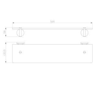 Стеклянная полка для ванной Wonzon & Woghand Simple WW-6527 хром